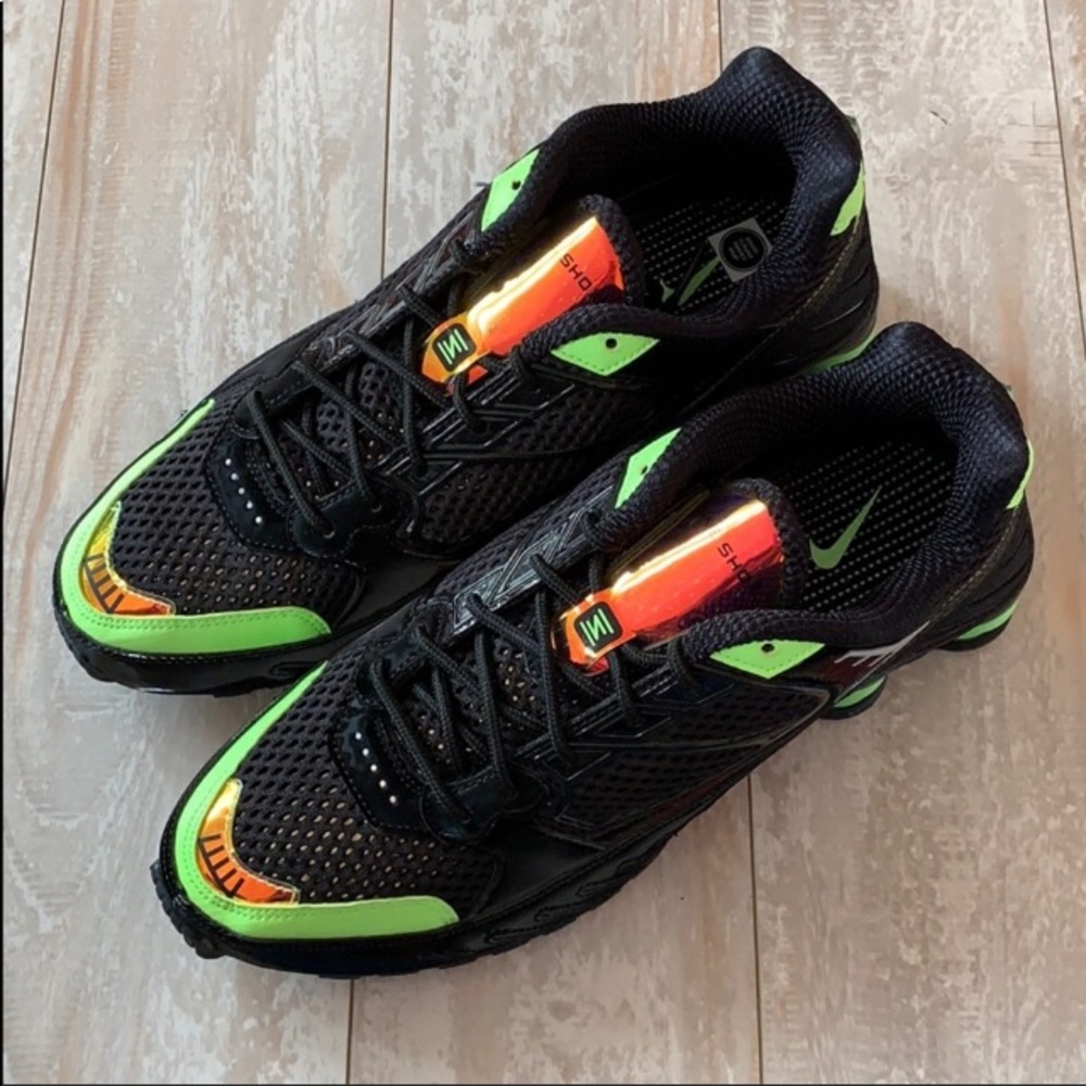 NWB! Nike Shox Enigma SP Black Lime Blast Sneakers - Picture 6 of 15